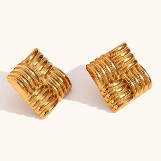 1 Pair Classic Style Solid Color Plating 304 Stainless Steel Ear Studs
