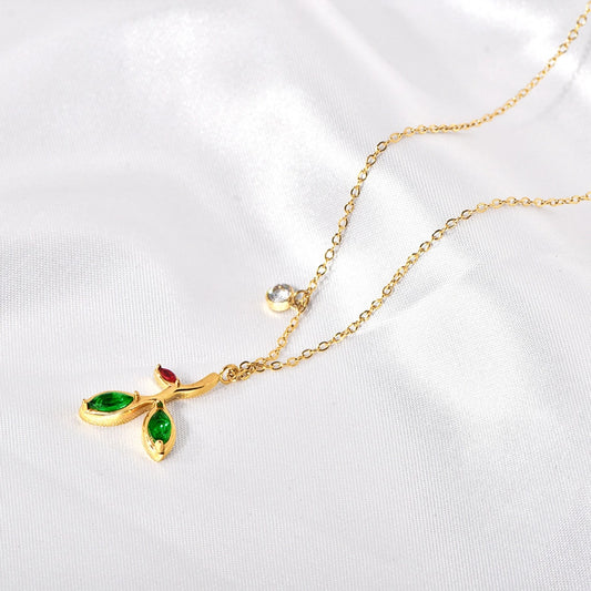 Jewelry Elegant Luxurious Fish Tail 304 Stainless Steel Rhinestones 18K Gold Plated Plating Inlay Pendant Necklace