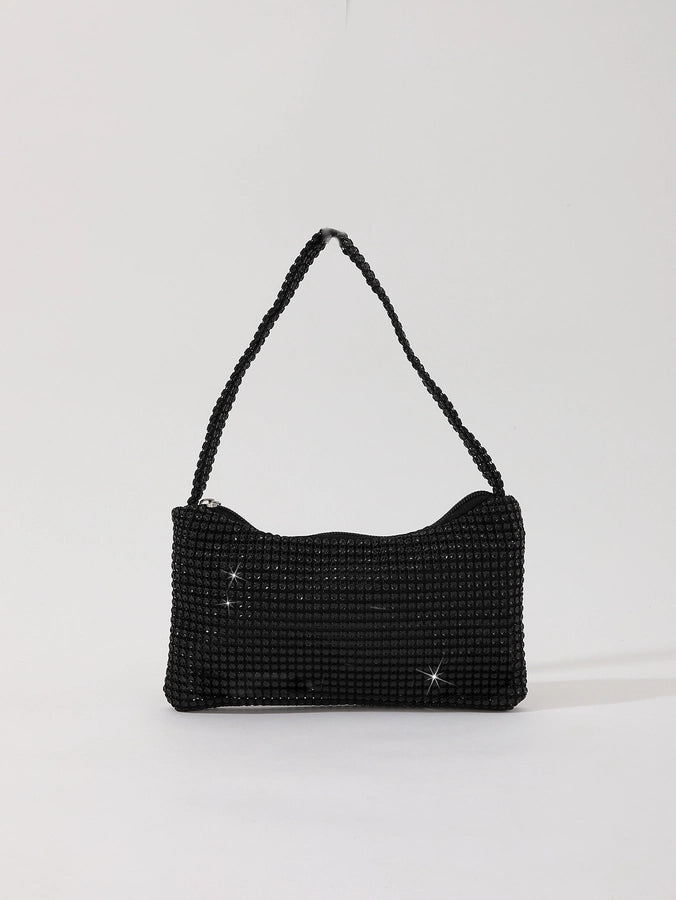 women's plastic solid color classic style square zipper shoulder bag