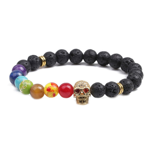 Fashion Skull Alloy natural stone No Inlaid Bracelets In Bulk