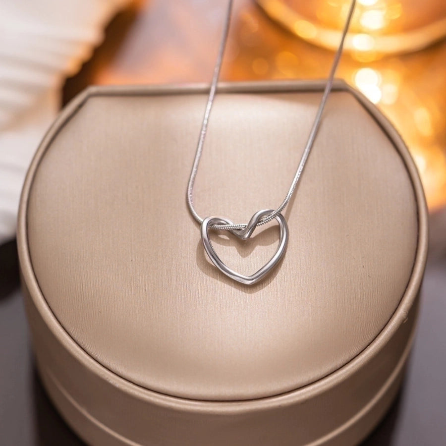 Jewelry Simple Style Solid Color Titanium Steel Pendant Necklace