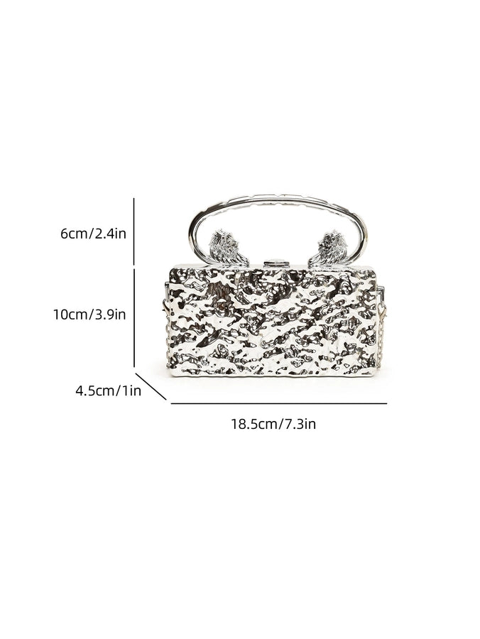Gold Silver Rose Red Arylic Solid Color Square Evening Bags