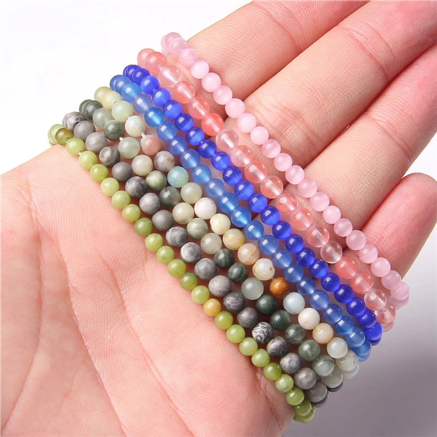 simple style marble natural stone beaded bracelets