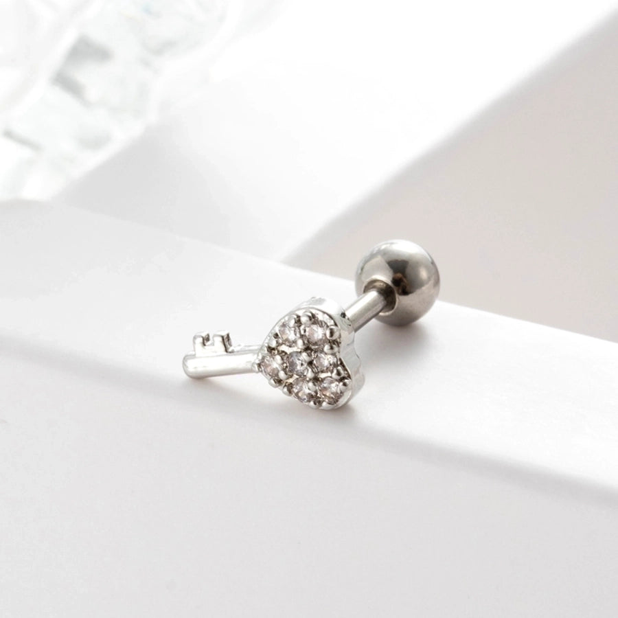 1 Piece Ear Cartilage Rings & Studs Geometric 316L Stainless Steel Copper Inlaid Zircon