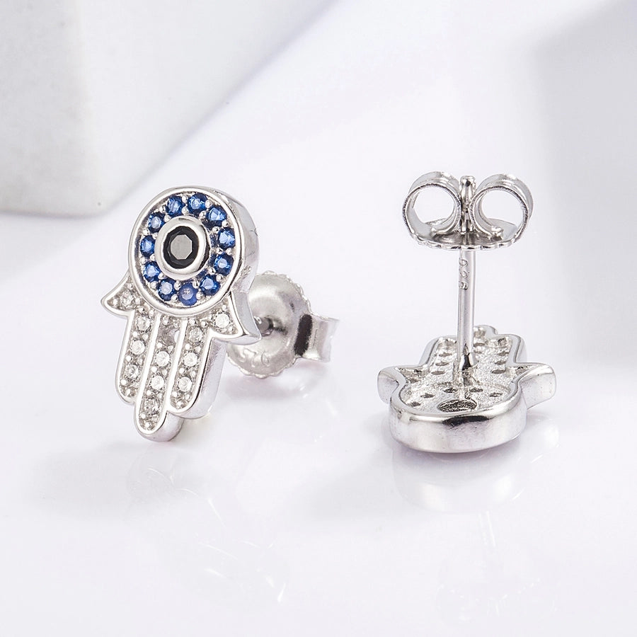 1 Piece Classical Funny Eye Octopus Plating Inlay Sterling Silver Zircon White Gold Plated Ear Studs