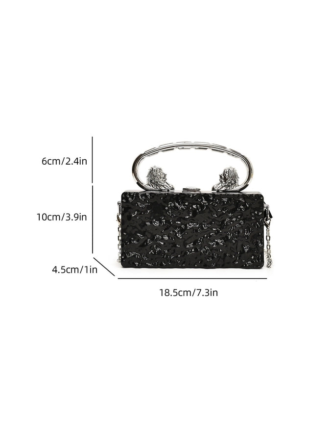 Gold Silver Rose Red Arylic Solid Color Square Evening Bags