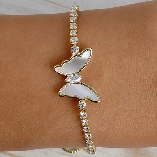 fashion butterfly alloy rhinestones women's bracelets