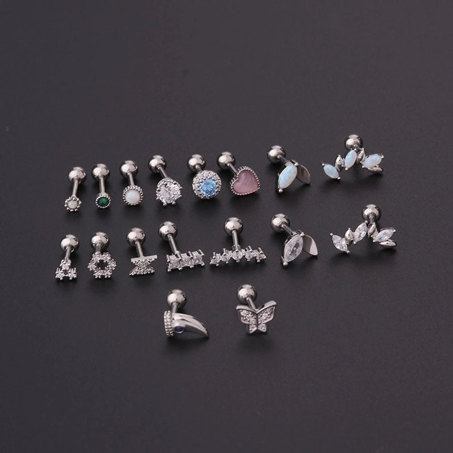 Ear Cartilage Rings & Studs Geometric 316L Stainless Steel Copper Plating