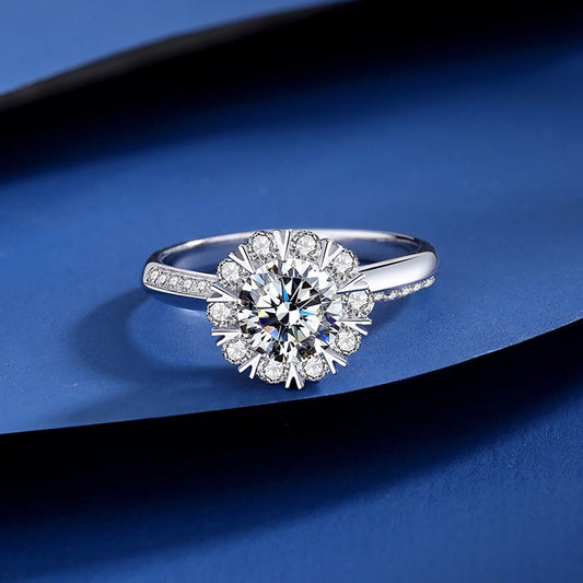 925 Sterling Silver Moissanite Zircon Geometric Rings