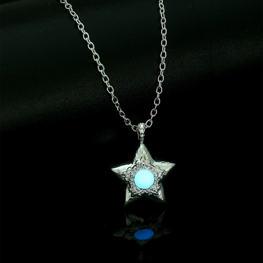 Novelty Simple Style Streetwear Star Moon Heart Shape Zinc alloy Pendant Necklace