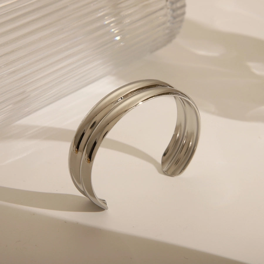 Casual Classic Style Commute Solid Color 14K Gold Plated 304 Stainless Steel  Bangle