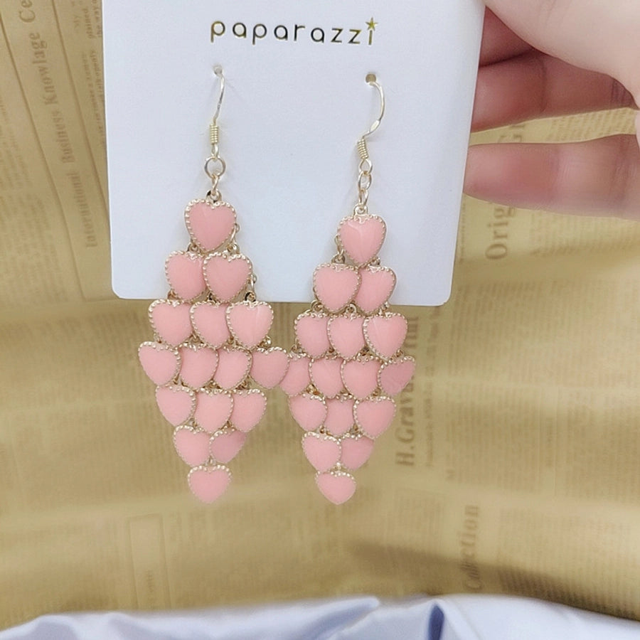 1 pair elegant star tassel heart shape inlay alloy artificial pearls rhinestones glass earrings