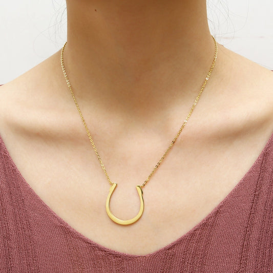 Jewelry Simple Style Solid Color 304 Stainless Steel 18K Gold Plated Plating Pendant Necklace