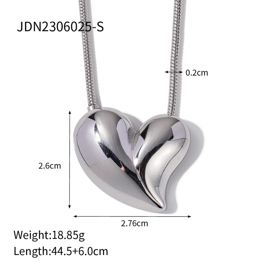 Jewelry IG Style Heart Shape Stainless Steel 18K Gold Plated Plating Necklace