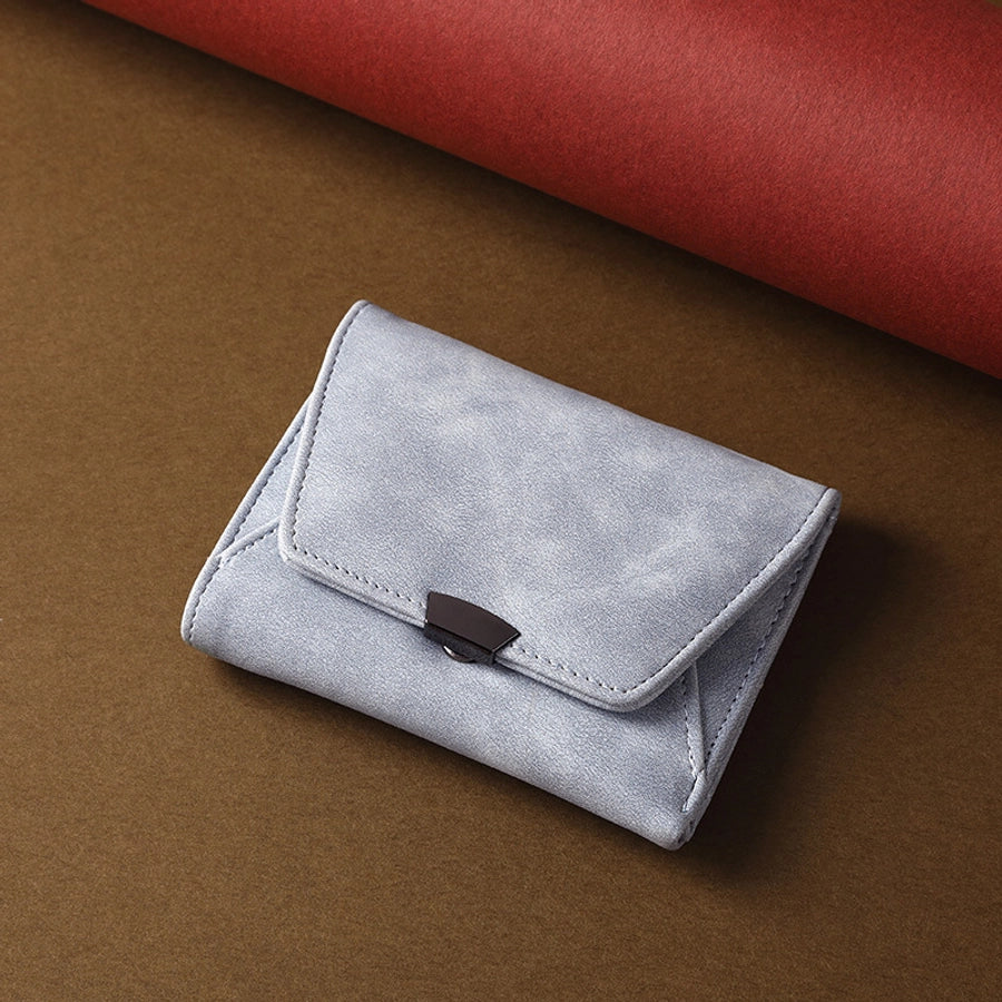 Short Small Wallet TikTok hot Women's Vintage Frosted Leather Niche Design Coin Purse Card Holder One Small Wallet