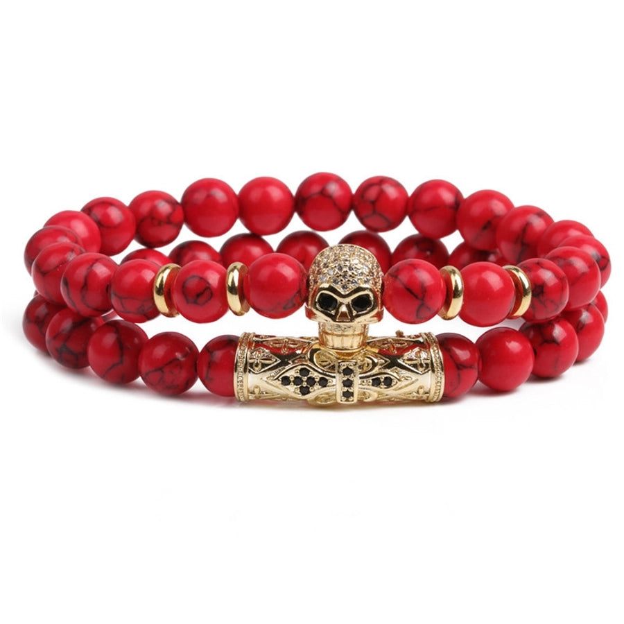 Fashion Skull natural stone No Inlaid Bracelets In Bulk