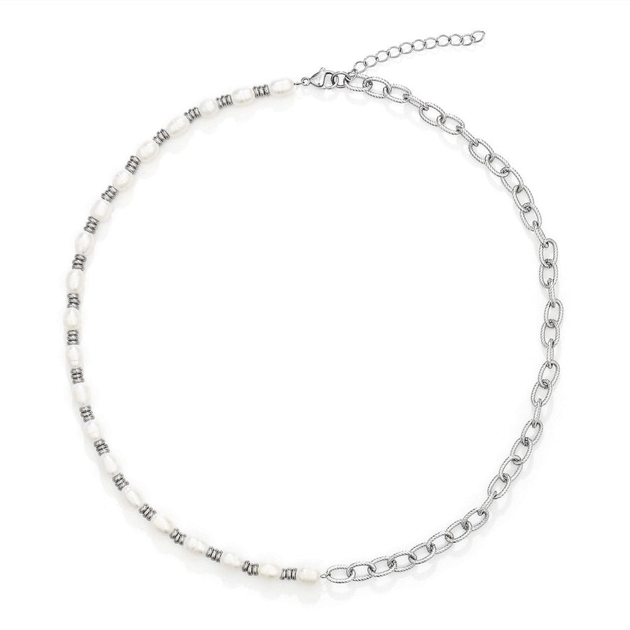 Hip-Hop Geometric 304 Stainless Steel Mixed materials 18K Gold Plated Unisex Necklace