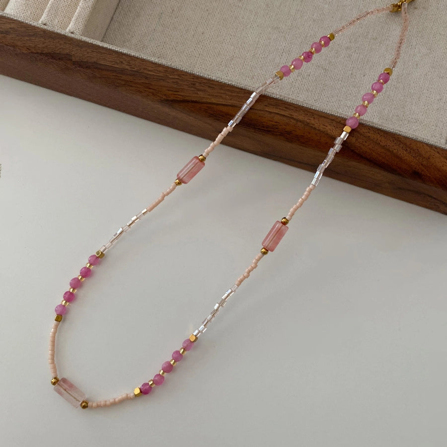 natural stone Freshwater Pearl Simple Style Beaded Geometric Necklace