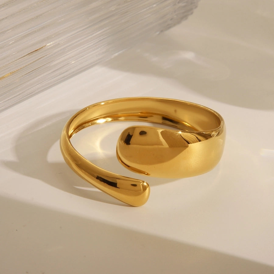 Casual Classic Style Commute Solid Color 14K Gold Plated 304 Stainless Steel Bangle