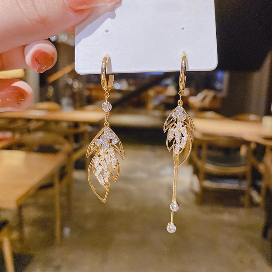 1 pair lady sweet moon flower bow knot inlay imitation pearl alloy rhinestones opal drop earrings