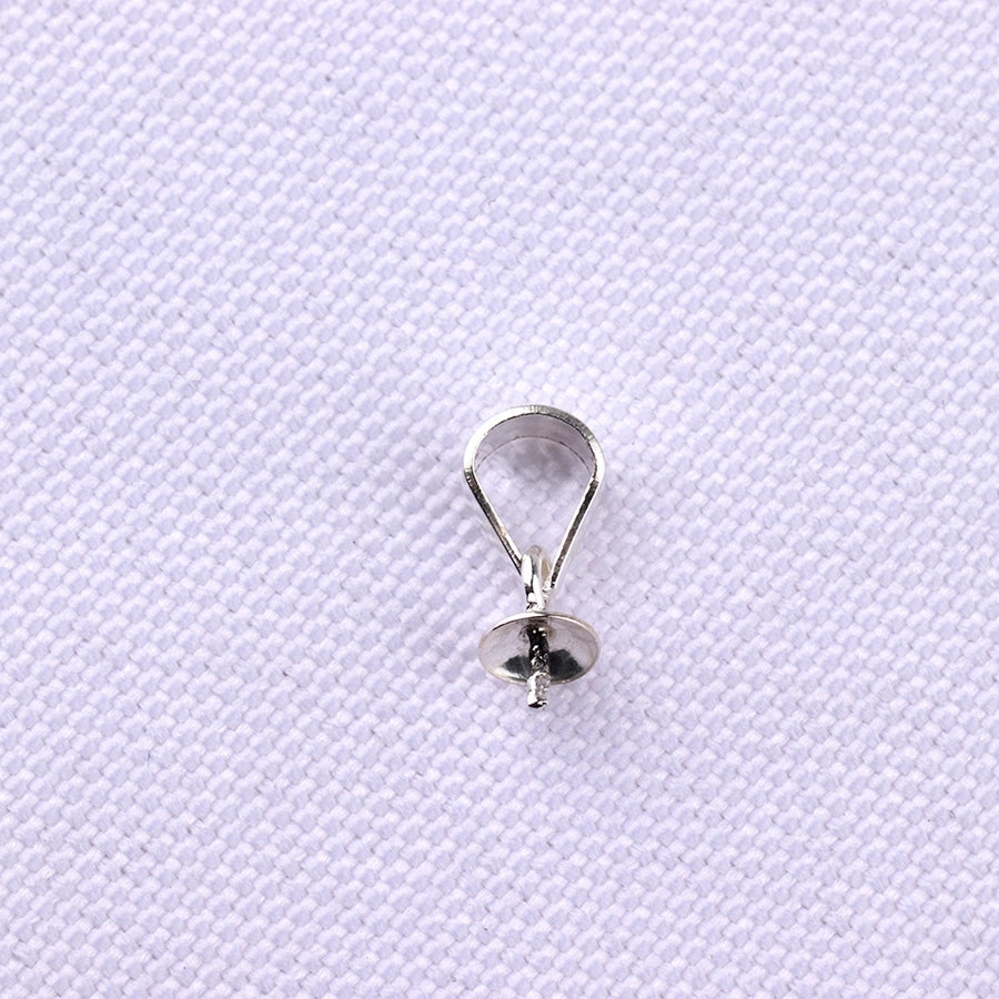 1 Piece Sterling Silver Solid Color Clipped button