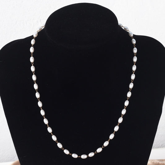 Copper 18K Gold Plated Beaded Geometric Bracelets Necklace