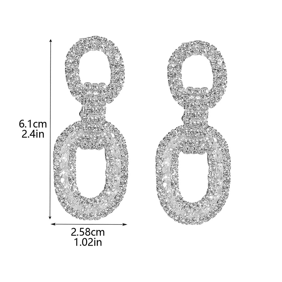 1 Pair IG Style Vacation Classic Style Oval Hollow Out Inlay Rhinestone Rhinestones Drop Earrings