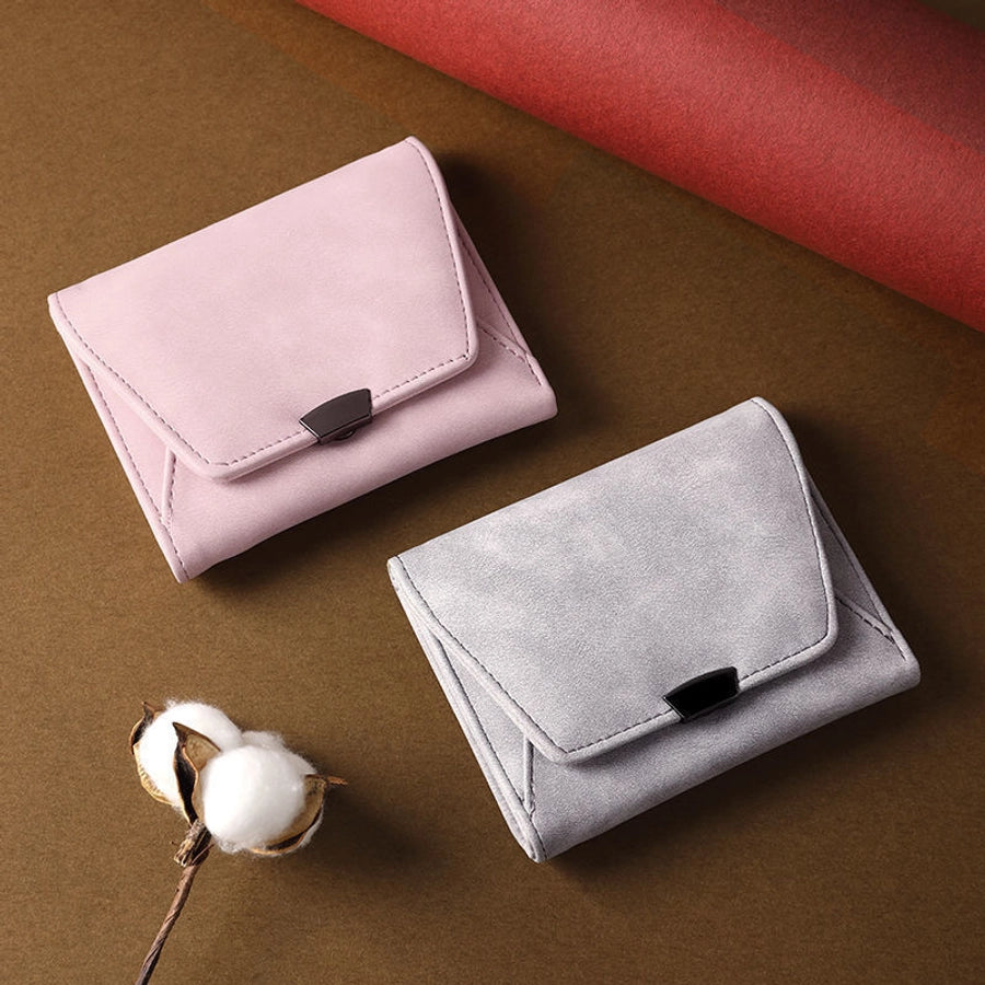 Short Small Wallet TikTok hot Women's Vintage Frosted Leather Niche Design Coin Purse Card Holder One Small Wallet