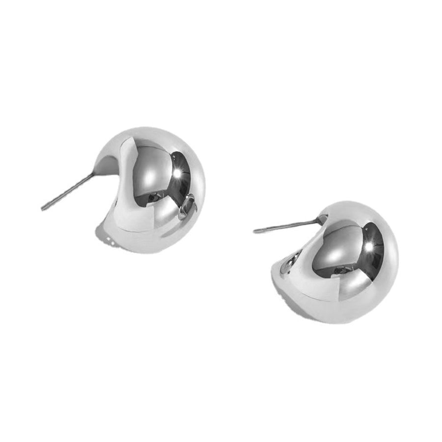 1 pair simple style geometric stainless steel metal ear studs