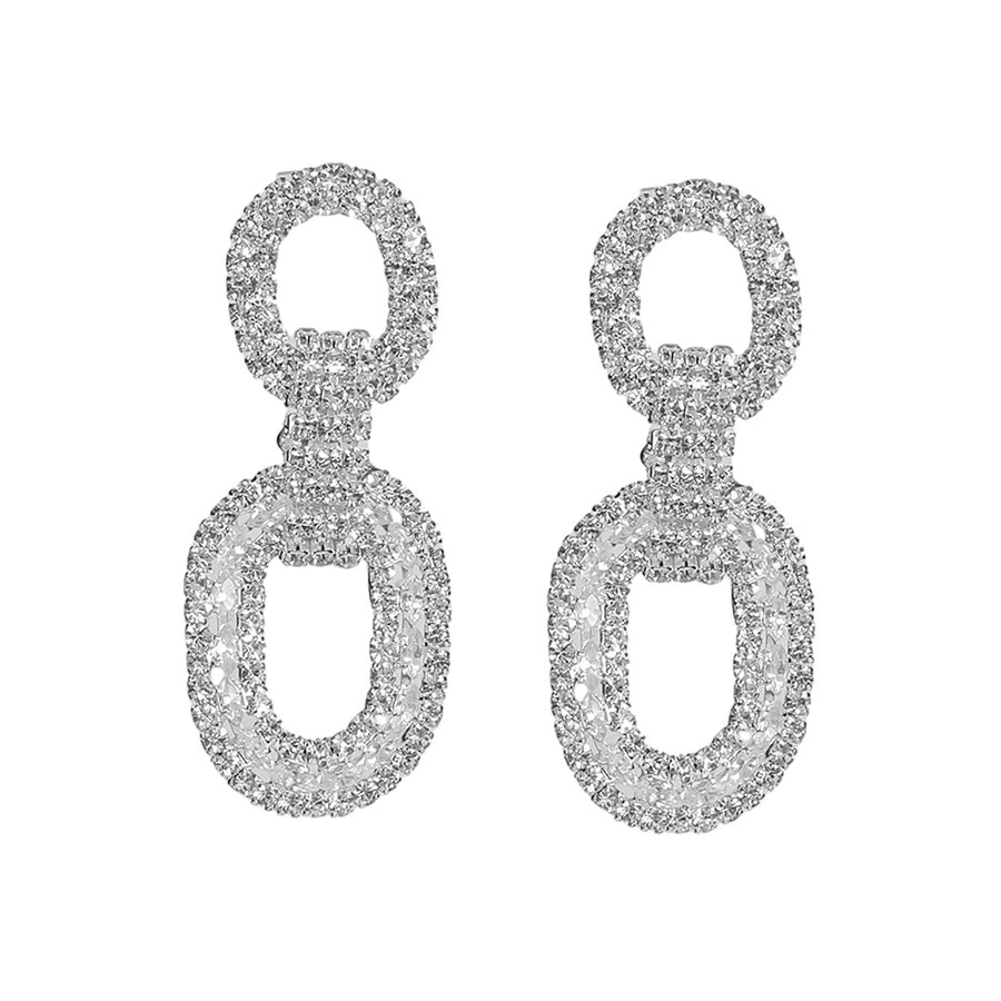 1 Pair IG Style Vacation Classic Style Oval Hollow Out Inlay Rhinestone Rhinestones Drop Earrings