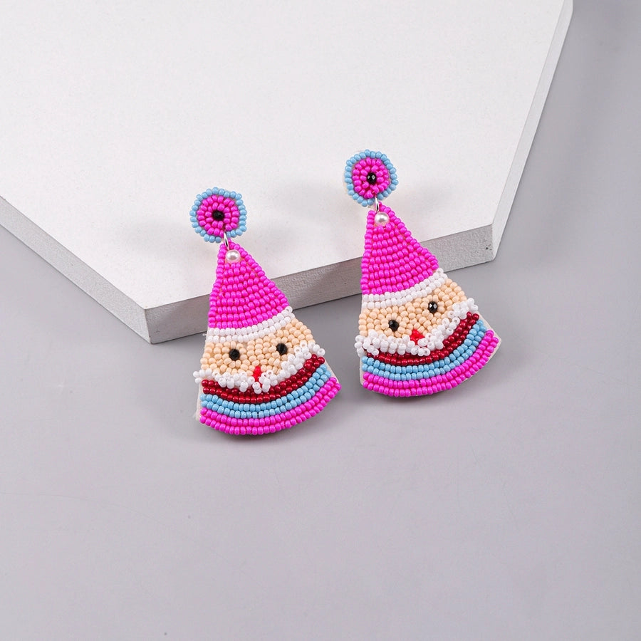 simple style classic style christmas tree inlay plastic cloth glass rhinestones silver plated drop earrings