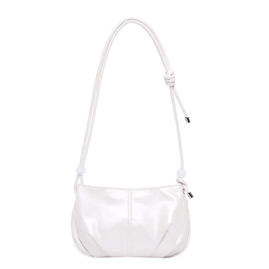 Women's Pu Leather Solid Color Streetwear Pillow Shape Zipper Crossbody Bag