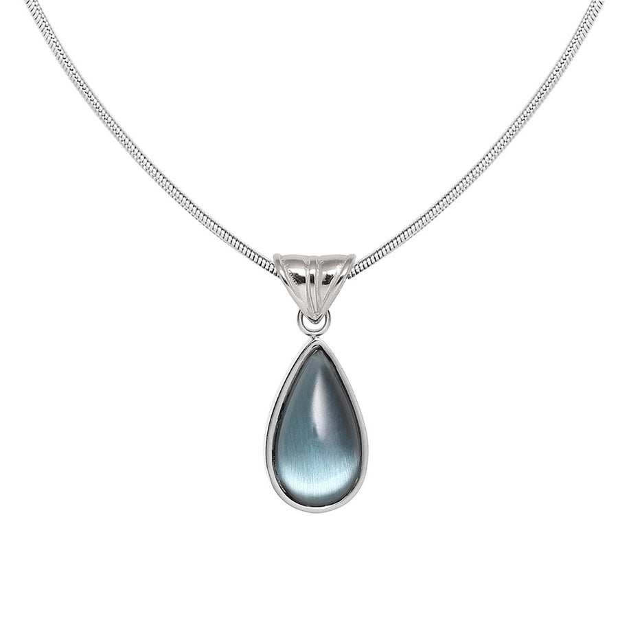 Jewelry Elegant Simple Style Water Droplets 304 Stainless Steel Glass Plating Inlay Pendant Necklace