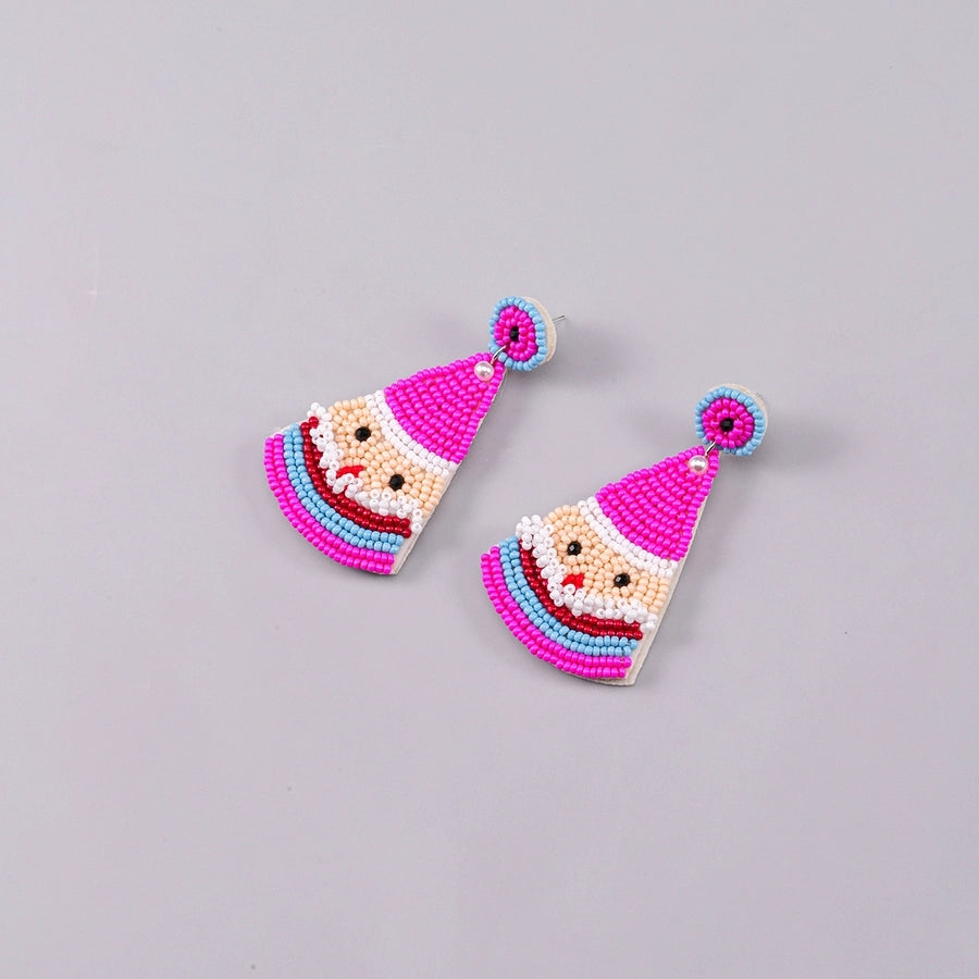 simple style classic style christmas tree inlay plastic cloth glass rhinestones silver plated drop earrings
