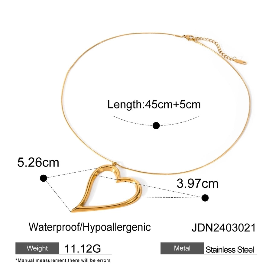 Jewelry IG Style Basic Classic Style Heart Shape 304 Stainless Steel 18K Gold Plated Plating Earrings Necklace