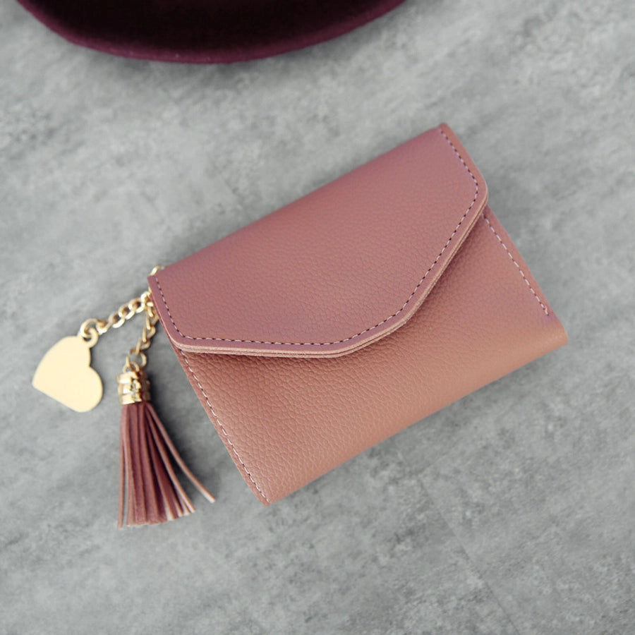 women's solid color pu leather buckle wallets