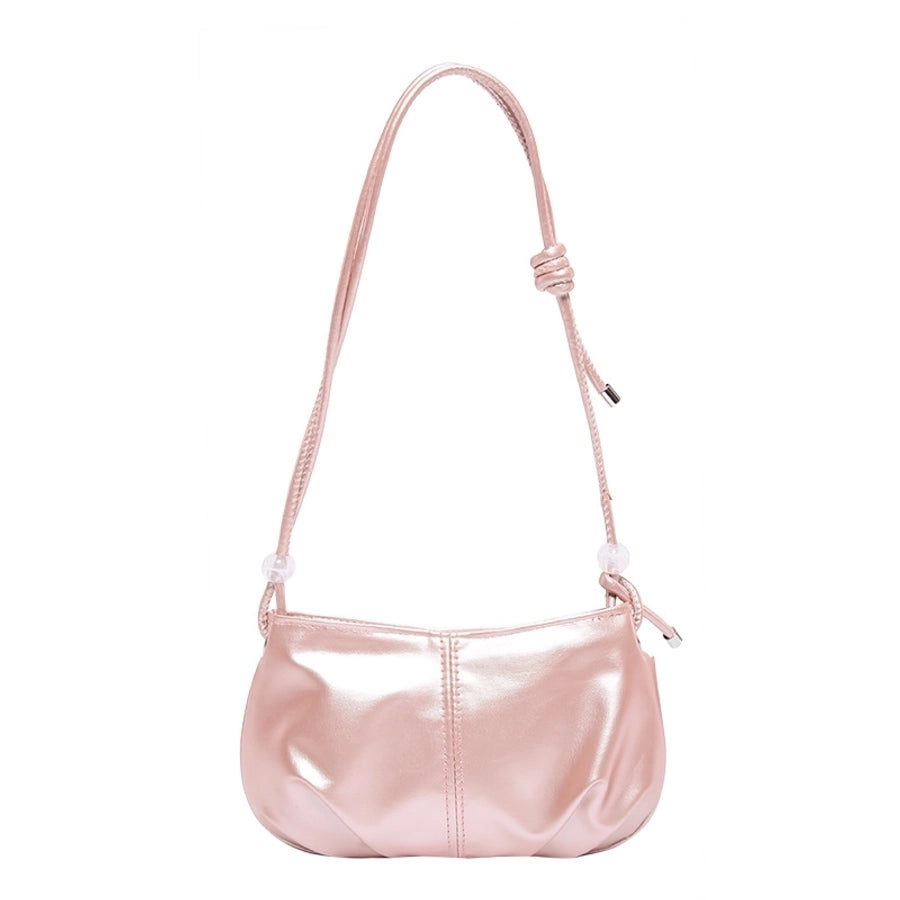 Women's Pu Leather Solid Color Streetwear Pillow Shape Zipper Crossbody Bag