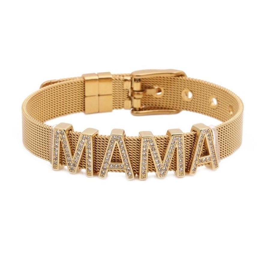 Unisex letters numbers adjustable mesh strap titanium steel bracelets & bangles yl190506120497