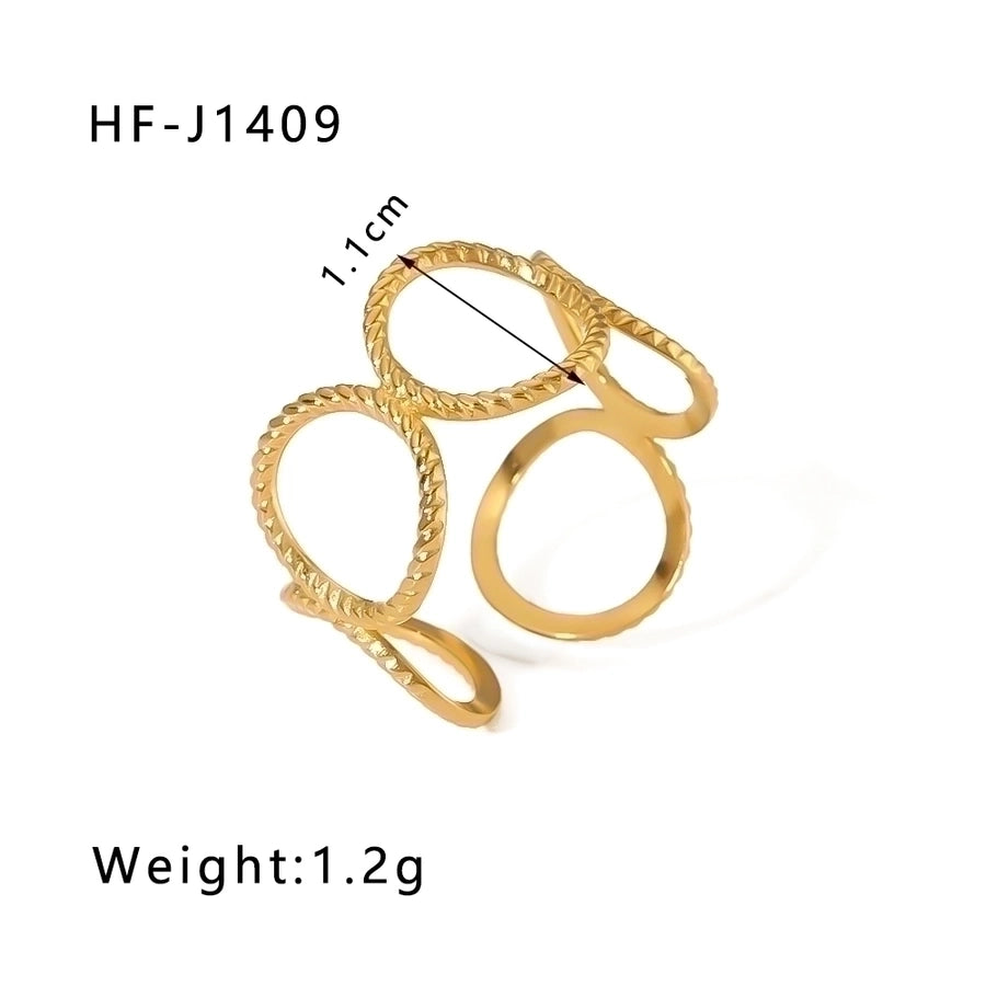 Stainless Steel 18K Gold Plated Modern Style Plating Geometric Open Rings