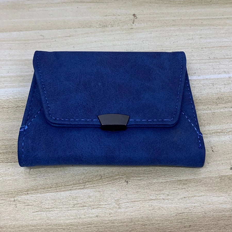 Short Small Wallet TikTok hot Women's Vintage Frosted Leather Niche Design Coin Purse Card Holder One Small Wallet