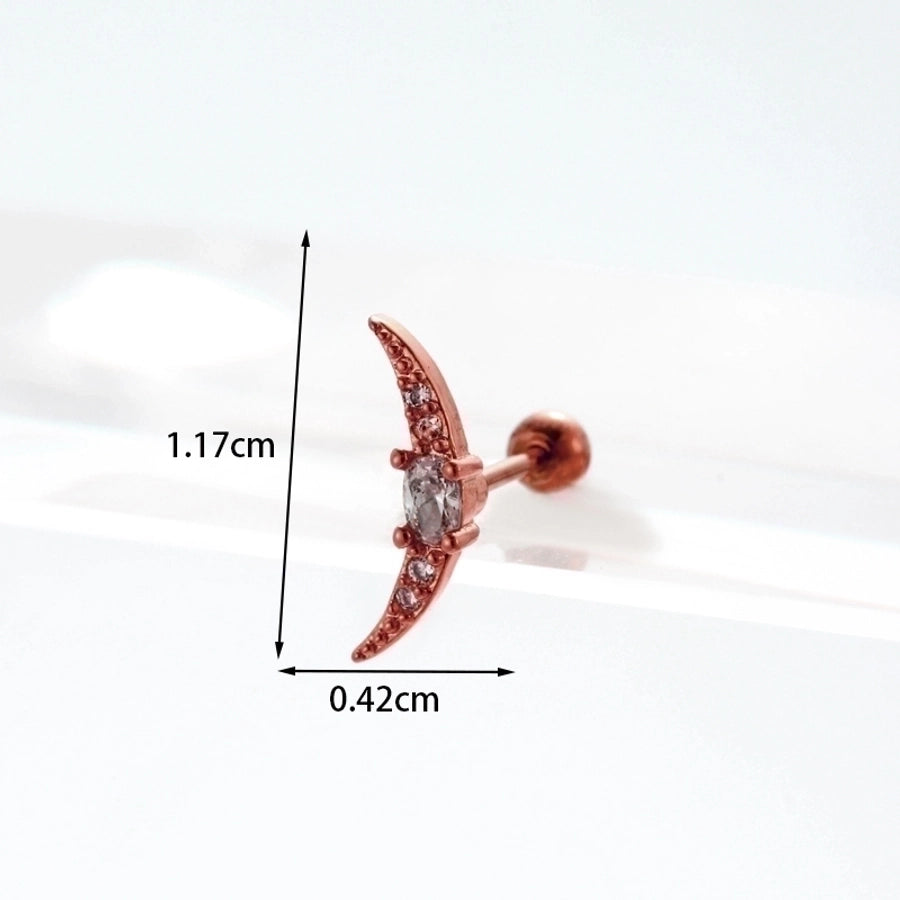 Ear Cartilage Rings & Studs Fashion Geometric 316L Stainless Steel Copper Inlaid Zircon