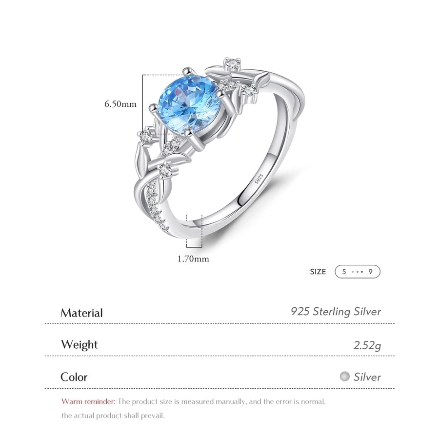 Sterling Silver Rhodium Plated Simple Style Shiny Inlay Round Zircon Rings