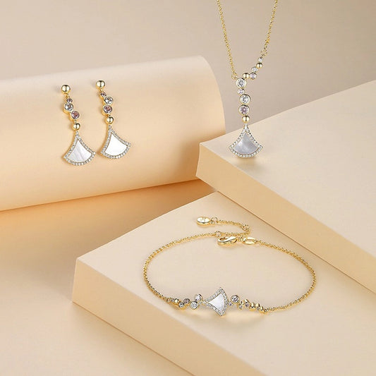 Elegant Simple Style Commute Geometric Copper Alloy Polishing Inlay Zircon K Gold Plated Women's Jewelry Set