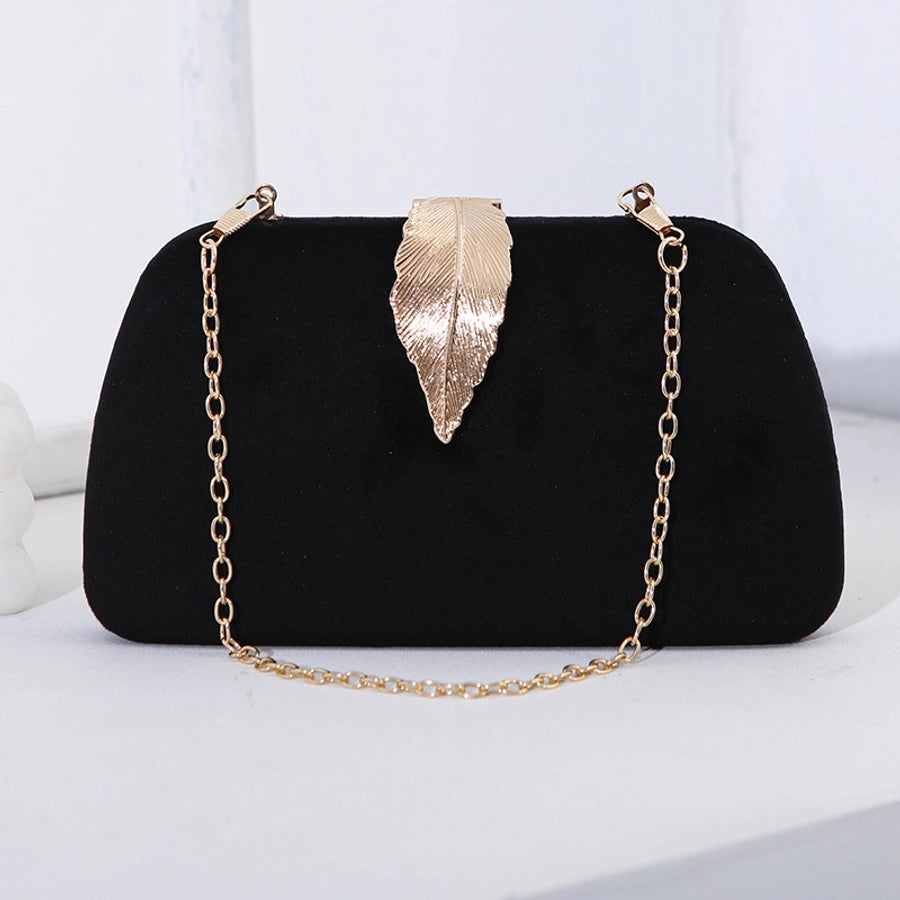 new fashion elegant evening bag velvet metal leaf dress with banquet clutch small square bag for women