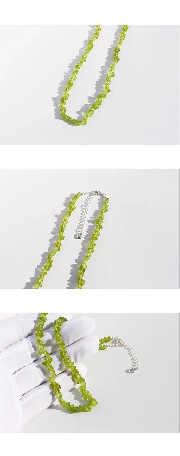 Simple Style Classic Style Geometric N2683-Y06 Olivine Brass Beaded 24K Gold Plated Women's Jewelry Set