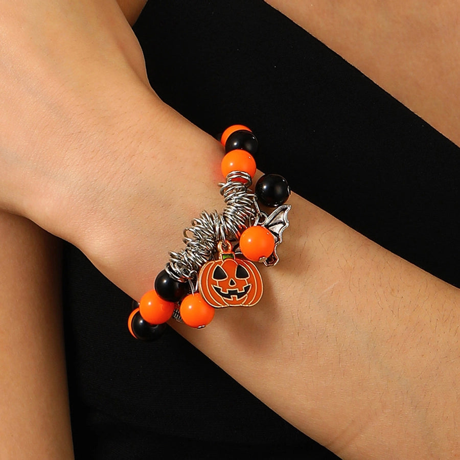 Funny Simple Style Pumpkin Skull Alloy Glass Halloween Women's Bracelets Necklace