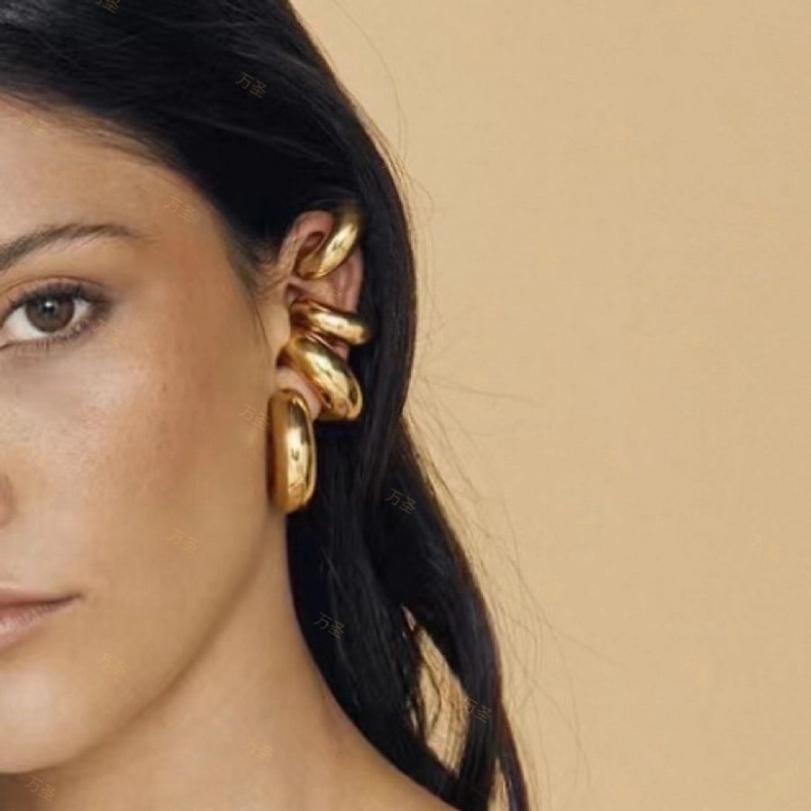 1 Piece Simple Style Solid Color Plating Stainless Steel Ear Cuffs