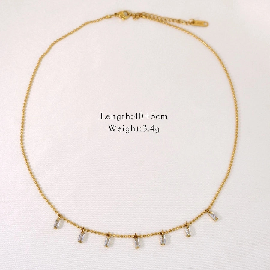 natural stone Titanium Steel IG Style Simple Style Inlay Geometric Natural Stone Rings Necklace