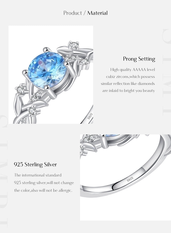 Sterling Silver Rhodium Plated Simple Style Shiny Inlay Round Zircon Rings