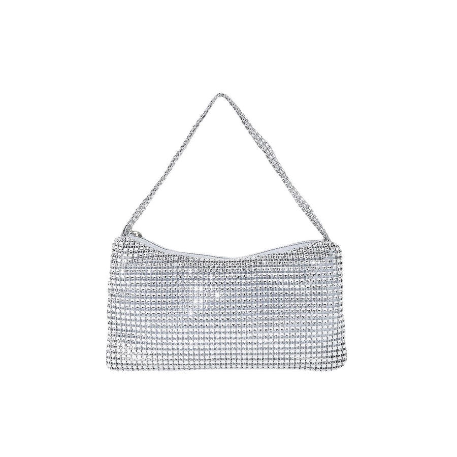women's plastic solid color classic style square zipper shoulder bag